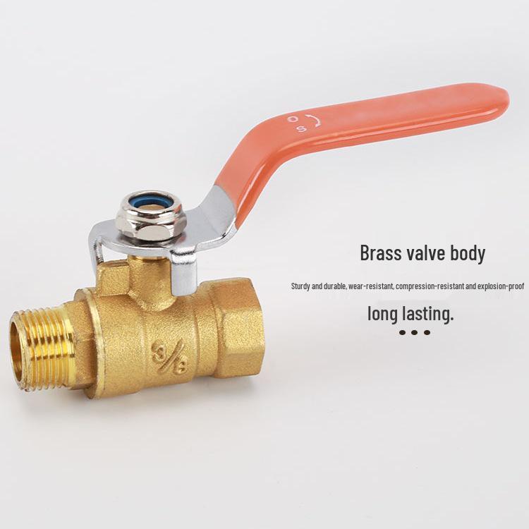 Copper Ball Valve, Female to Male, Multiple Thread Sizes, Quick Open Long Handle for Tap Water Pipe.