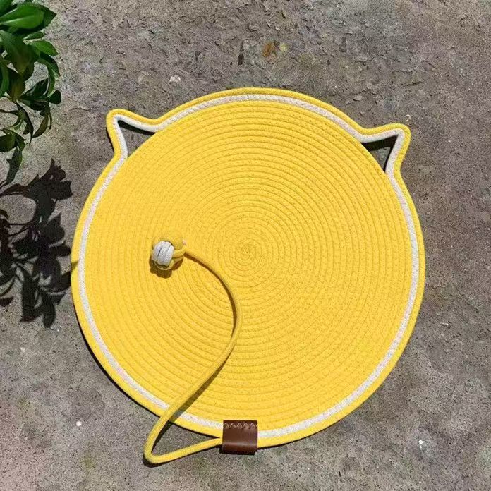 Cat Ear Round Cotton Rope Cat Scratcher Mat Pet Sleeping Rug Anti Scratch Sofa Protector Kitten Claw Grinding Accessory