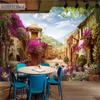 3D Mural  European Town Wallpaper Pastoral City Landscape Murals Nature Photo Wall Murals Cafe Restaurant Backdrop Wall Paper