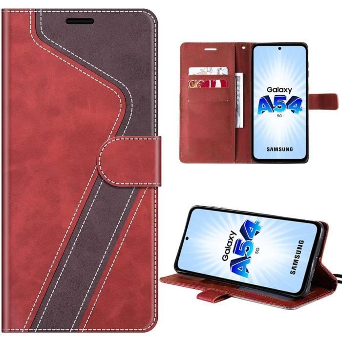 Coque de protection - House Effec - Samsung Galaxy A54 5G - Rouge - Motif stylisé - Fonction support