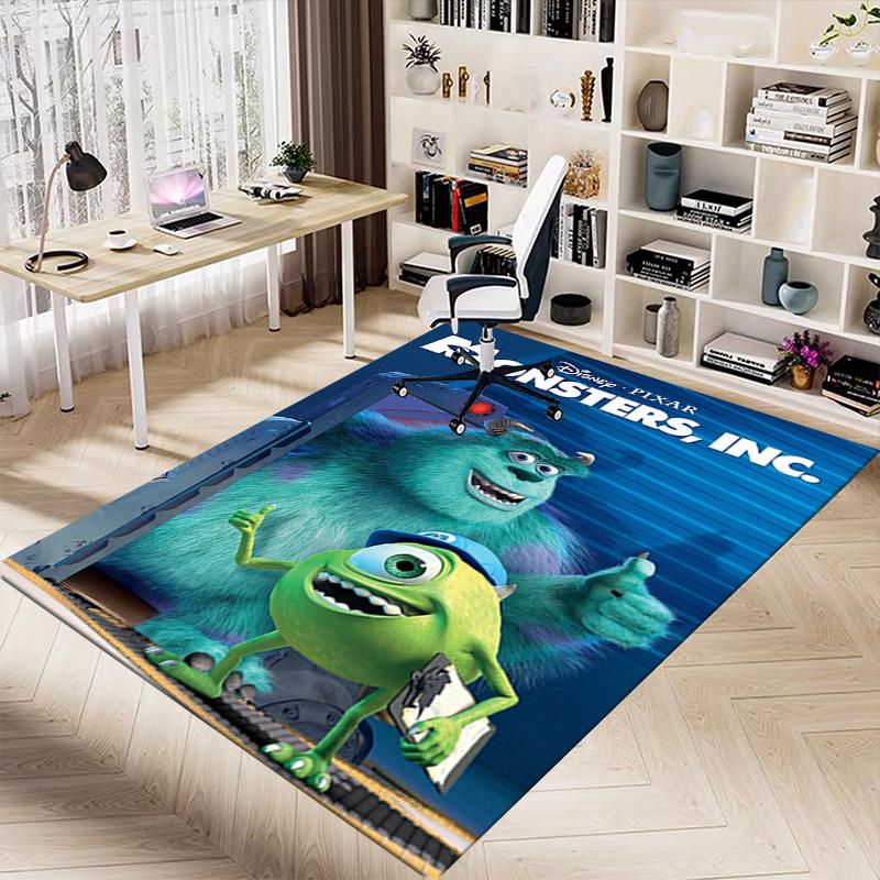 Monsters Inc Teamwork Triumphs Carpet For Playroom Bedroom Living Room Sofa Home Decorkids Game Area Rug Nonslip Floor Mat