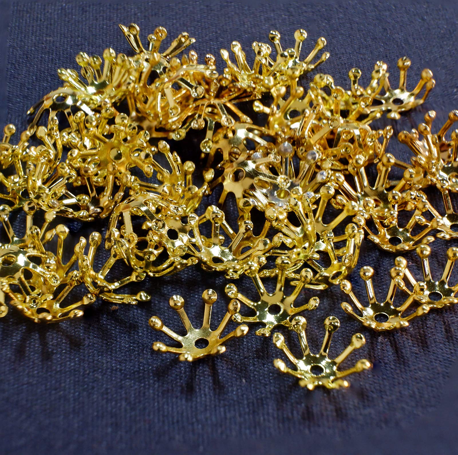 

LEISURE CLUB Set of Outer Diameter Copper Flower Buds and Washers for Tsumami Zaiku Jewelry Metal Craft and DIY 100-Piece 9.5mm Pearl-Shaped Earrings, золотой