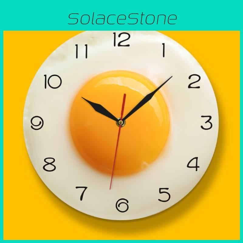 Egg Clock Fried Digital Pointer Silent Restaurant Acrylic Living Room Decor