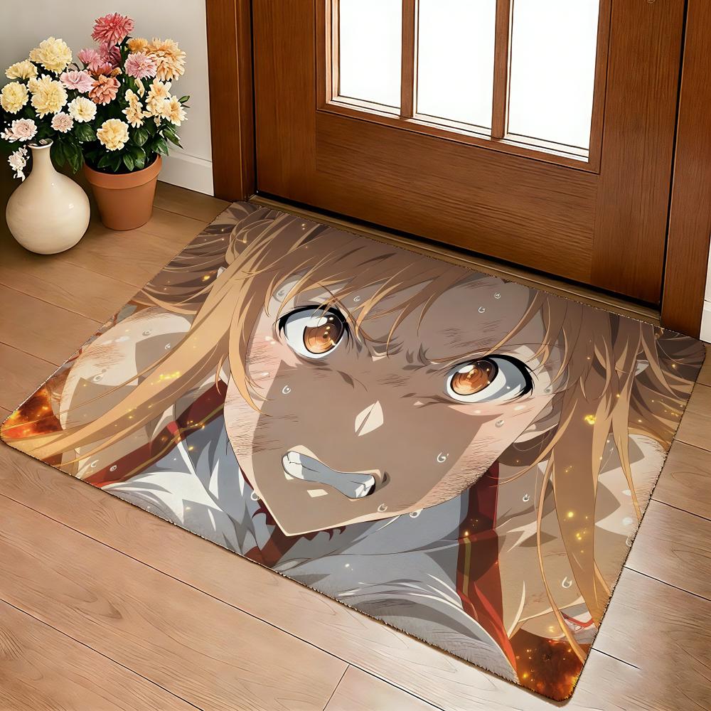 Hot Anime S-Sword Art Online Floor Mat Cozy Flannel Soft Thick Non-Slip Mat For Living Room Bedroom Kitchen Decor Rugs