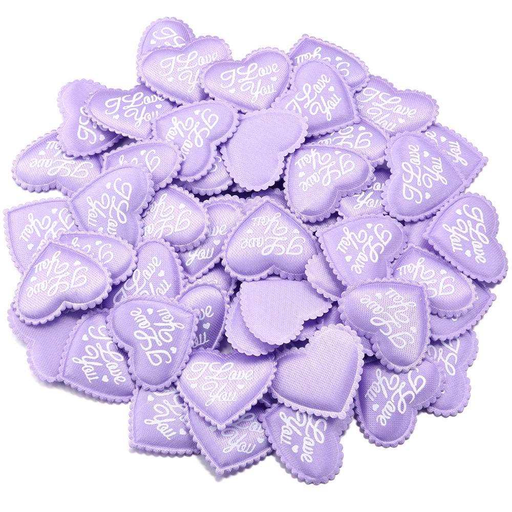 50PCS 35mm Diameter Satin Heart Petals Soft Texture Sponge Satin Material Wedding Petals Decoration Heart Shape