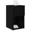 Bedside Cabinet in Black Oak 29 x 31.5 x 49 cm Engineered Wood