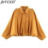 BITCED Women's Pre-Spring Fashion Suede-Effect Pilot Jacket