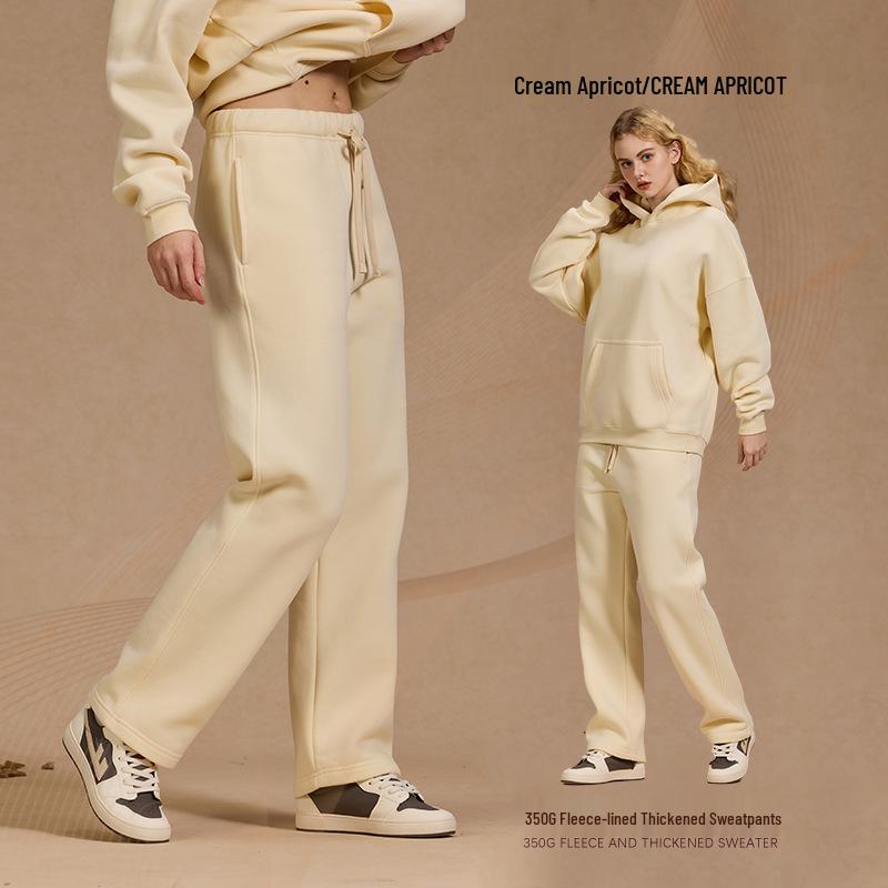 2025 A/W Men's Oversized Hoodie & Sweatpants Set: Trendy Loose Plus Velvet, Thickened and Comfortable