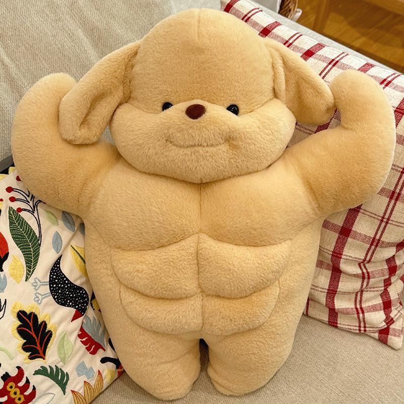 Creative Funny Muscle Poodle Doll Plush Toy Fierce Boyfriend Pillow Girl Doll