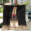 Champagner Moet &; Chandon-Decke, Flanelldecke, Überwurf, warme Decke für Zuhause, Wohnzimmer, Schlafzimmer, Betten, Sofa, Büro, Geschenke