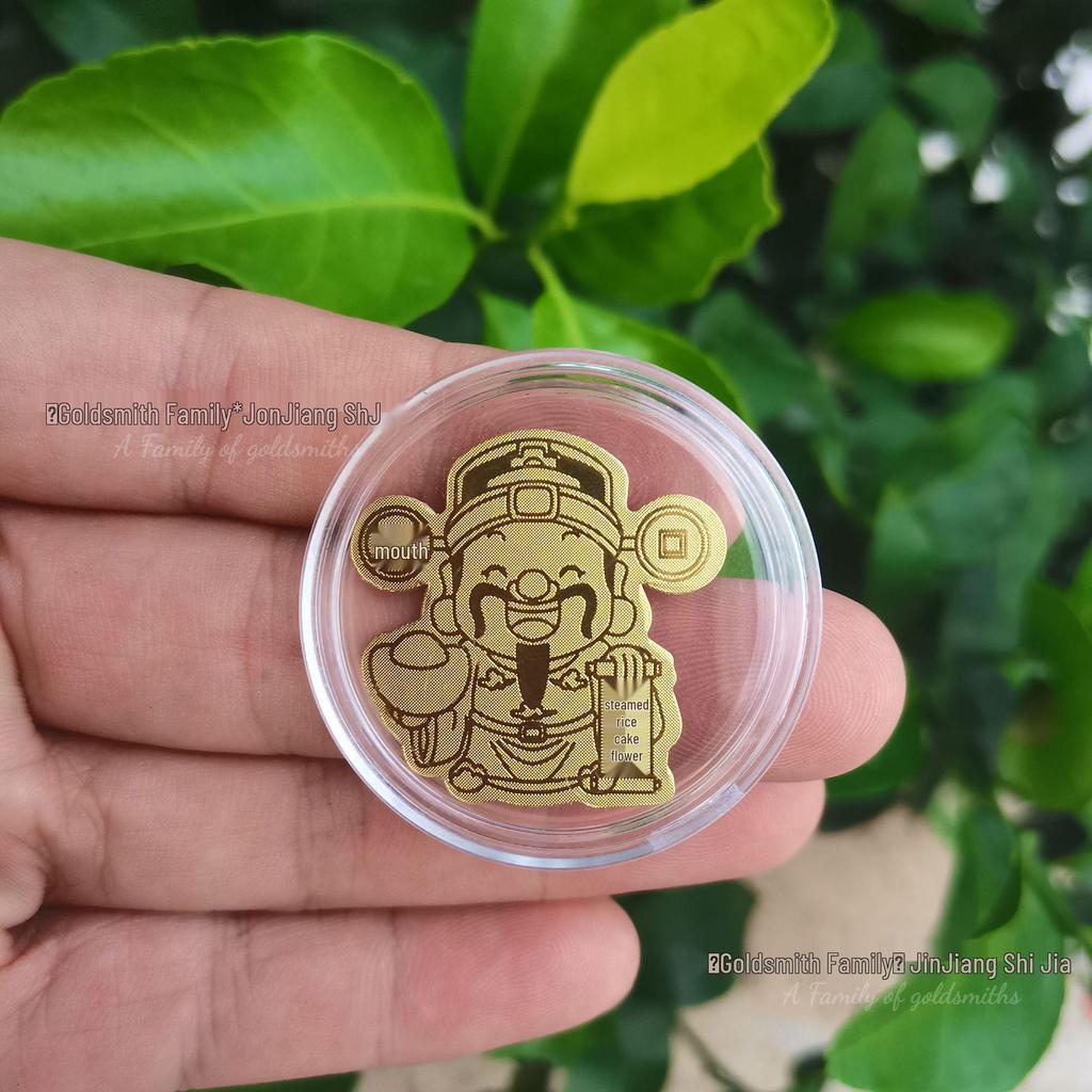 999 Guldfolie Mobilklistermärke - Inflödande Rikedom, Välståndsguden Födelsedagspresent