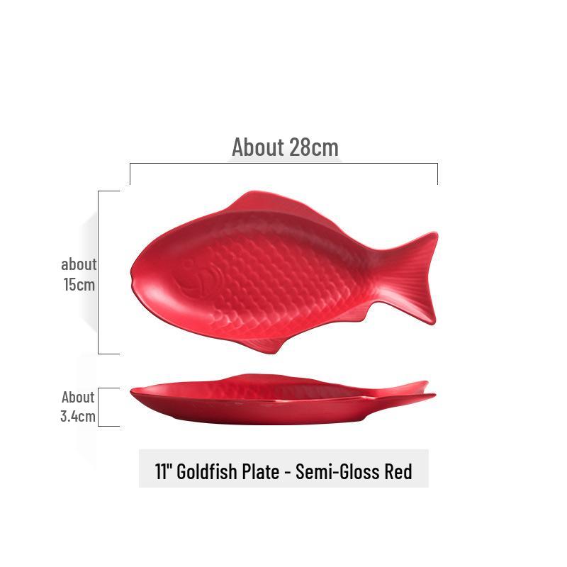 Nordic Style Ceramic Fish Plate for Breakfast & Western Cuisine