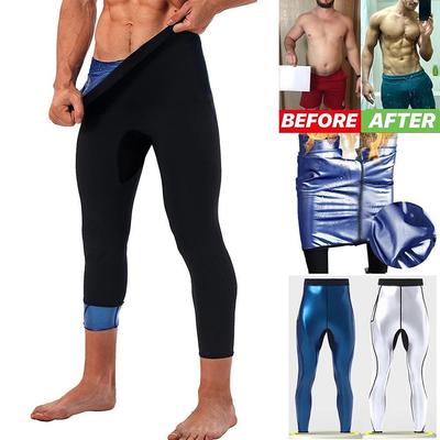 Men Sauna Pants Hot Thermo Sweat Leggings Sauna Tights Athletic Compression Pants Workout Trousers Slimming Body Shaper Gym Sauna Suit