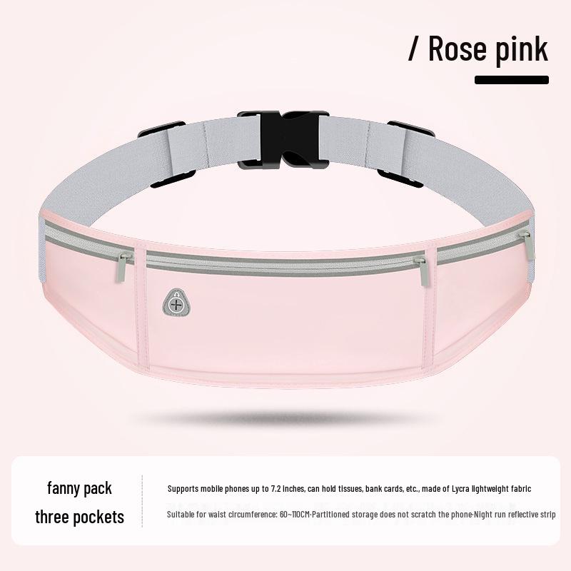 

Unisex Slim Fit Summer Running Waist Pouch: Portable, Invisible Fitness Belt for Outdoor Morning Runs Fits Phones Up to 7 Inches светло-розовый