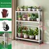3-Tier White Rolling Plant Stand