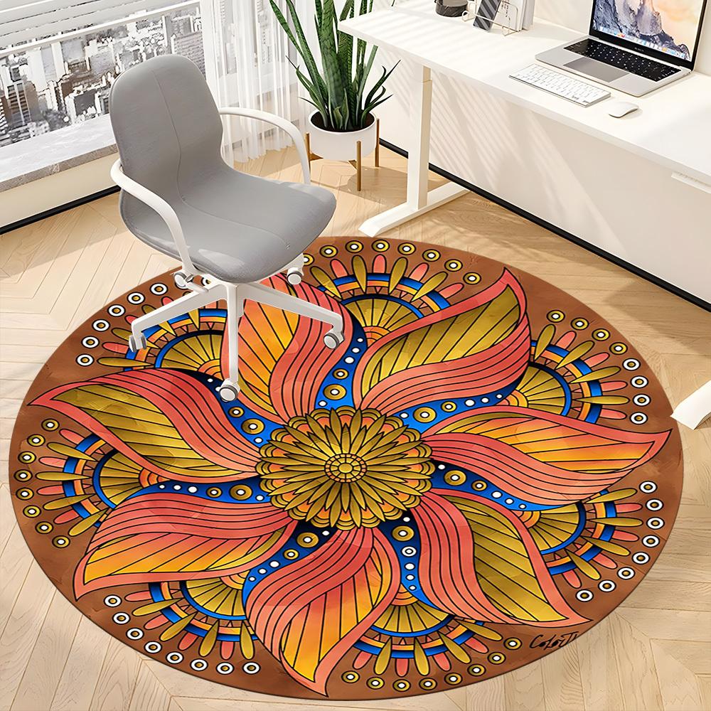 

1pc Abstract Floral Design Chair Carpet for Office, Soft Comfortable Mat For Office, Living Room, Bedroom, Machine Washable Carpet yy251112207 80cm by 80cm