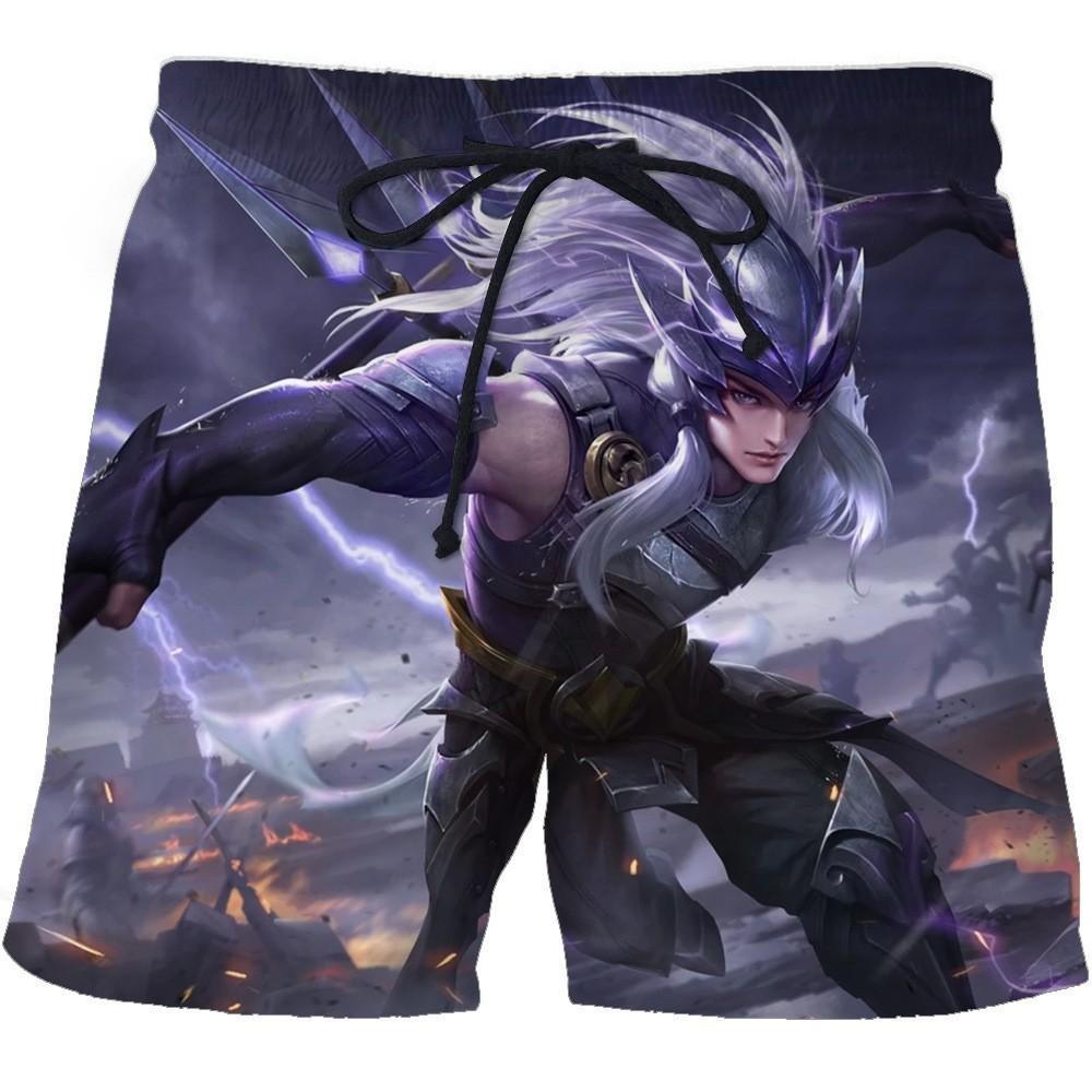 Summer Sports Cartoon 3D Printed Trendy Men's Casual Hawaiian Beach Shorts