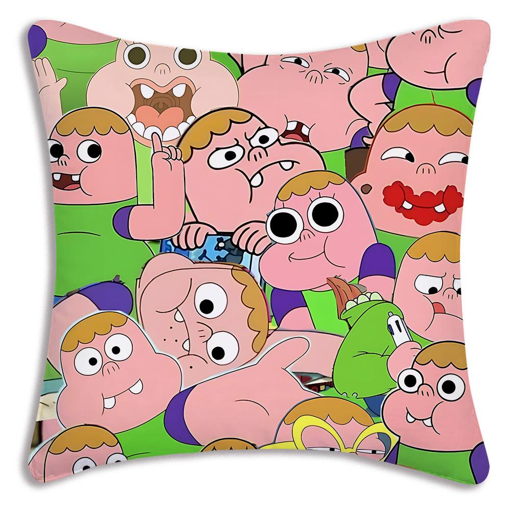 Roztomilé kreslené povlaky na polštář TV C-Clarence Dekorativní povlaky na polštář do obývacího pokoje Domácí dekorace Oboustranný tisk Krátký plyš Roztomilý povlak na polštář