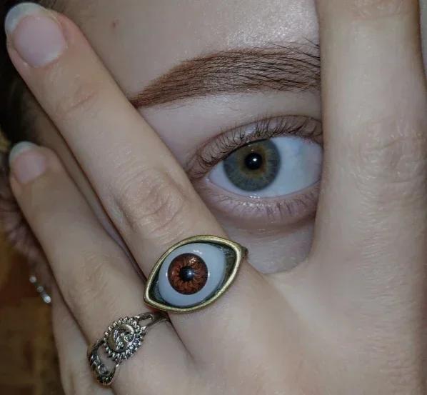 1 Stück Auge Vampir 1 Gotisch Übertrieben Punk Schmuck Braun Mode Schick Ringe Blau Stil Mode Heißes Geschenk Großhandel