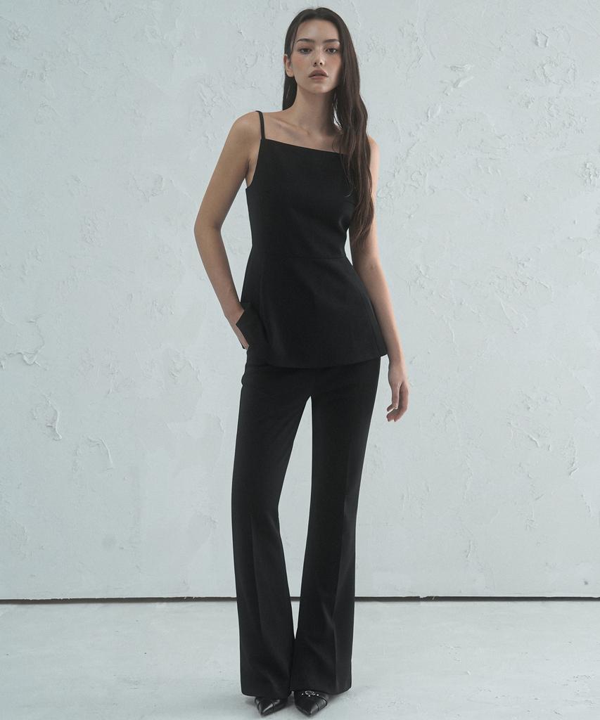 VIVACIOUS Jie Slender Slit Slacks Black