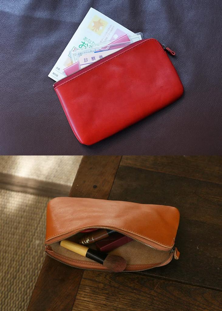 Belt Specialty Store [Belt Lab] pot, Made in Japan, Tochigi Leather Pouch, Large, for Small Items, Cosmetic, and Bankbook, BLPT0085 (Brown)