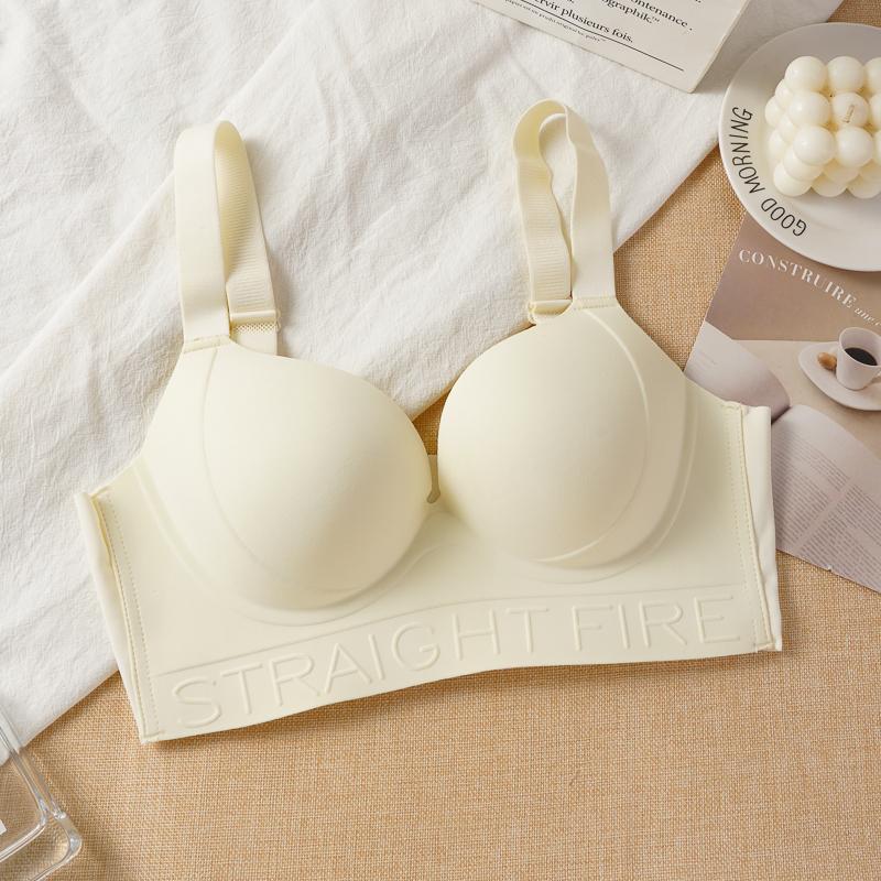 Women's Seamless Tank Top Bra Comfortable Push-Up Bra with Side Gathering Plus Size Bra