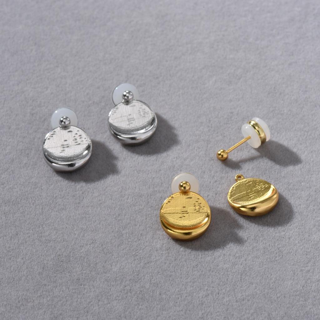 Simple High-End Metal Copper Plated 18K Real Gold, Unique Individual Stud Earrings, Niche Design, Versatile Earrings