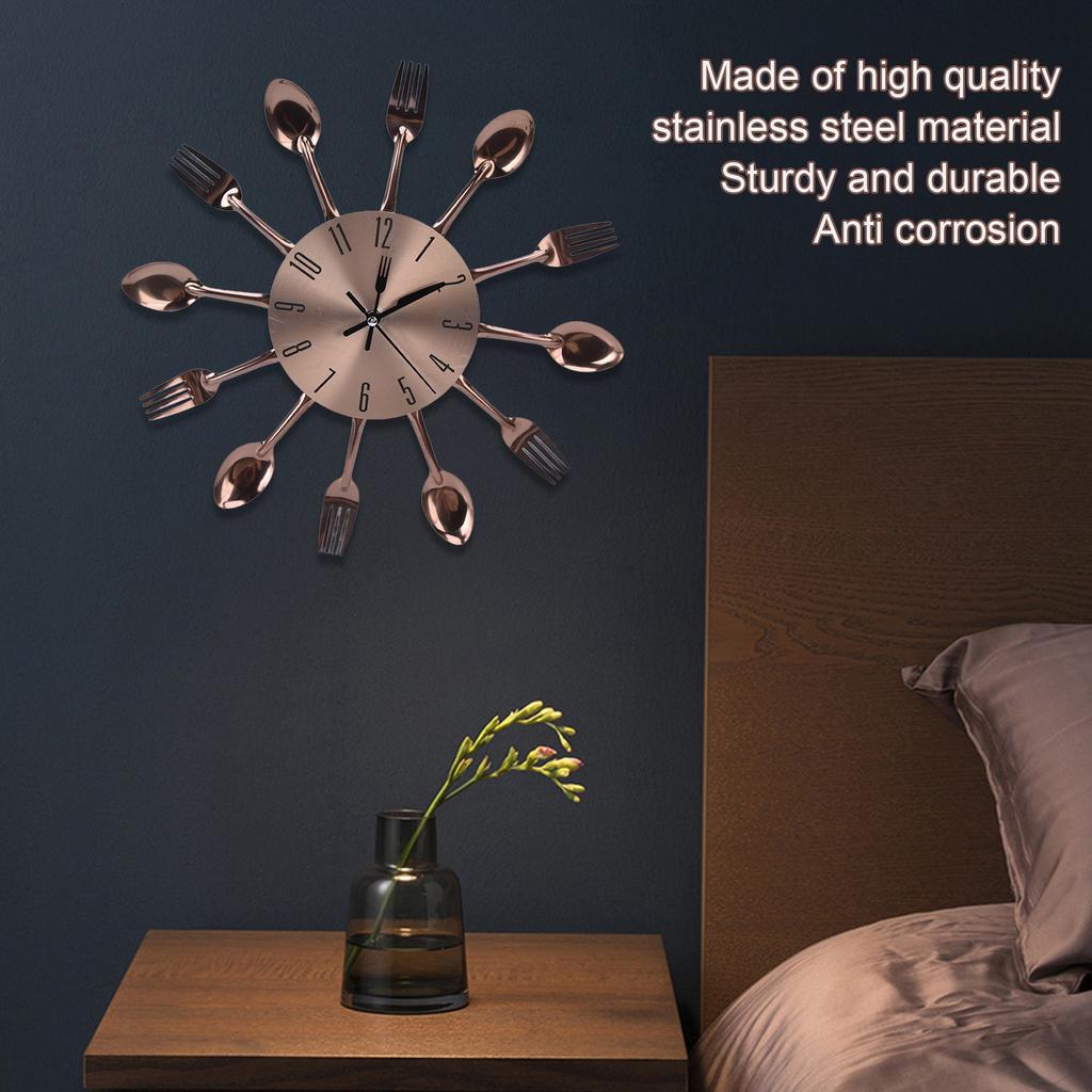 Kitchen Wall Clock Multipurpose Cutlery Kitchen Utensil Clock for Kitchen Restaurant Home Decor