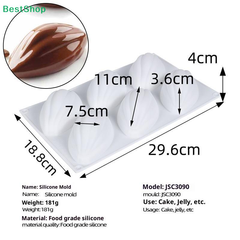 6 Cavitys Olive Pastry Silicone Cake Mold Chocolate Mold Baking Cake Decoration Mousse Dessert Bakeware Home DIY