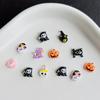 60 Pcs Cute Mini Halloween Pumpkin Head, Skull Ghost, Peach Heart Resin Charm Design Diy Nail Decoration Jewelry Accessory A117