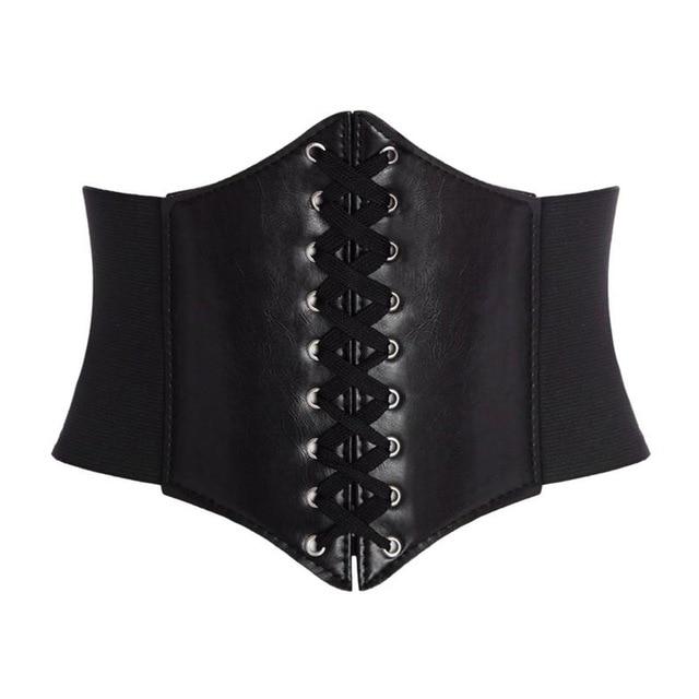 Women Ultra Super Wide Belt PU Elastic Corset Belt Fashion Waist Belt Ladies Clothes Accesoories