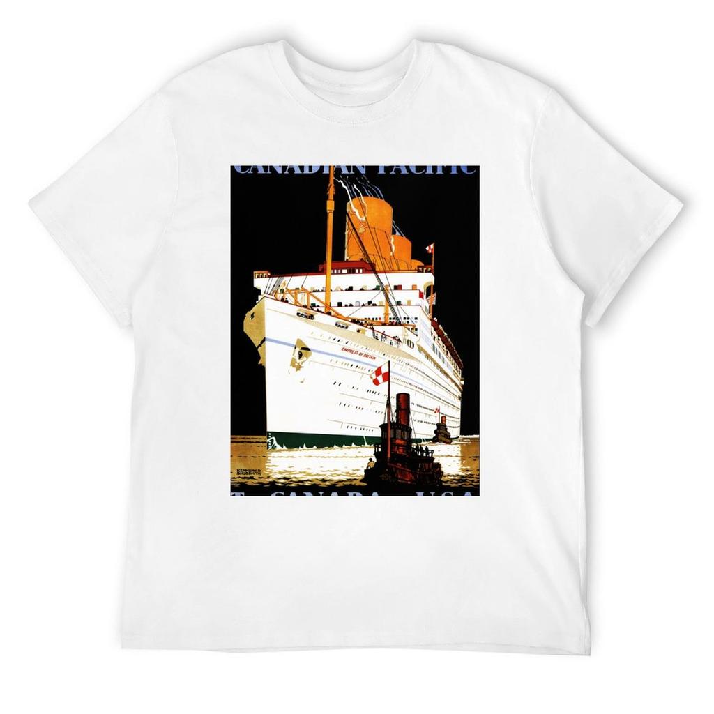 To Canada and USA via Empress of Britain Advertisement Vintage Ship T-Shirt designer shirts tees vintage t shirts for men