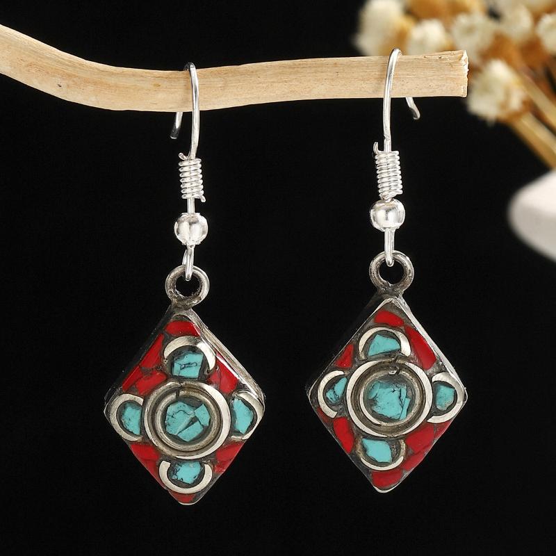 Retro Earrings For Women Nepalese Exotic  Earrings Vintage Ethnic Style Luxury Jewelry Mysterious Blessing Handmade Gift