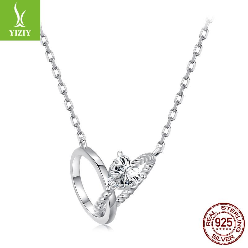 Mother'S Day Double Ring Necklace S925 Sterling Silver Fashion Explosive Snake Bone Chain Jewelry