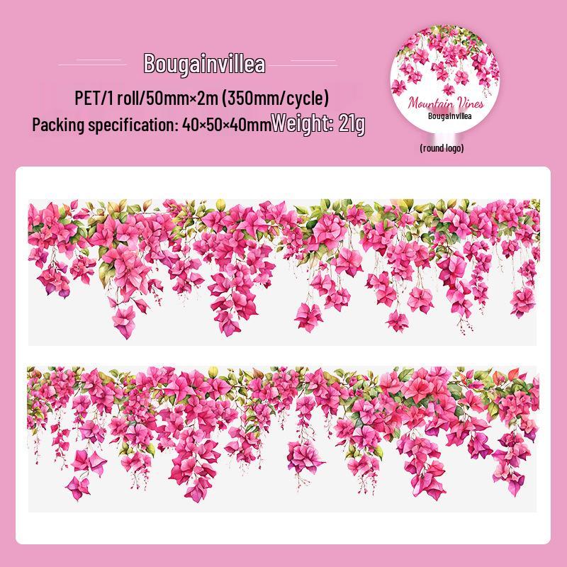 Beautiful Washi Tape for Bullet Journaling - Mountain, Field, and Vine Series - Vine Theme DIY Decorative Stickers