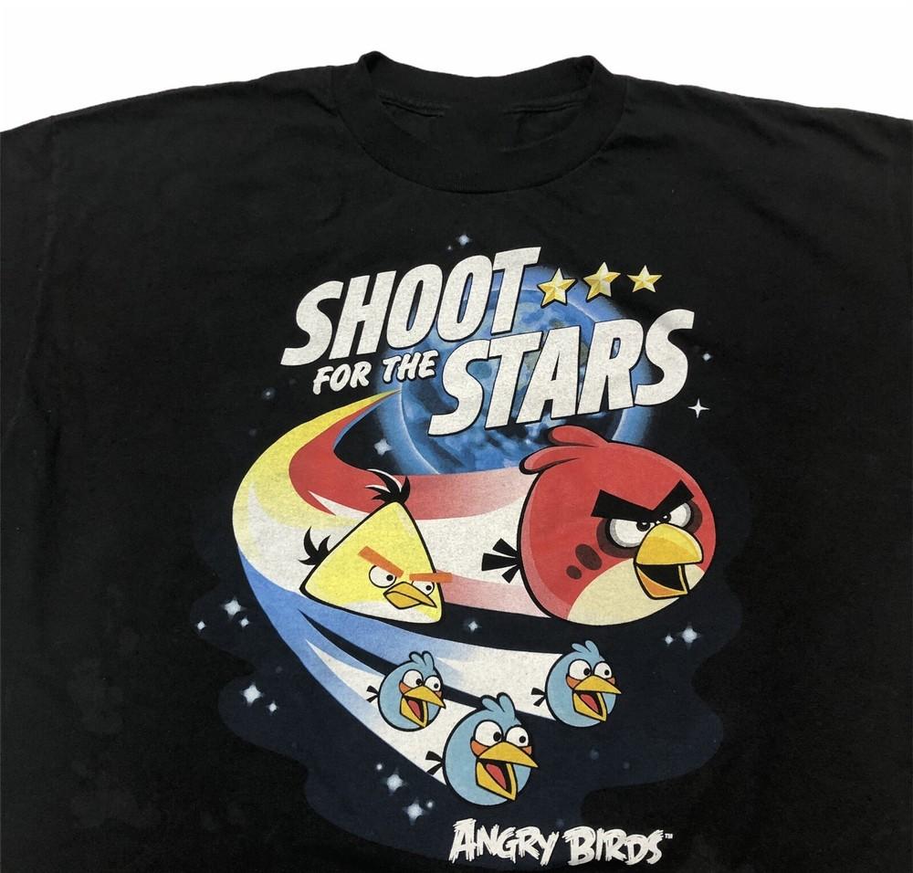 Angry Birds Черная футболка унисекс всех размеров EL1220 XXXXL