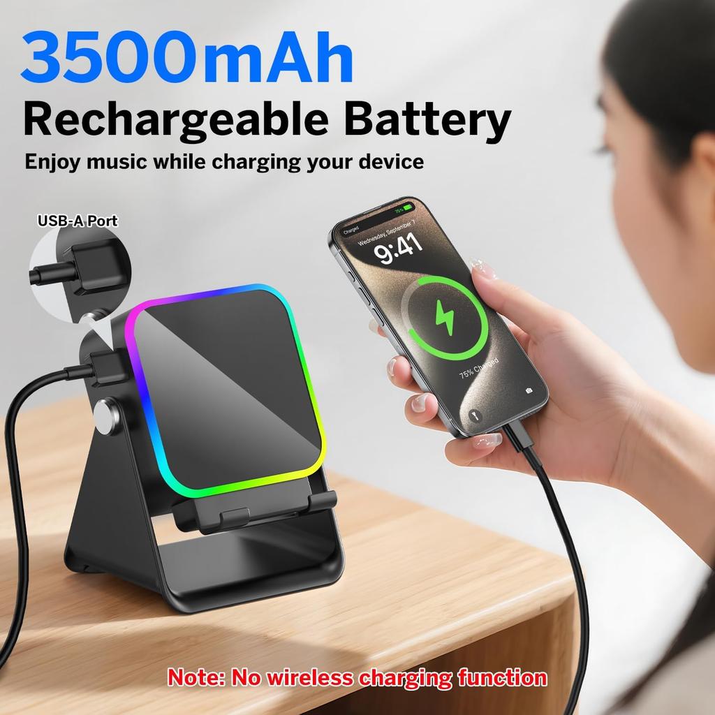 5-in-1 Auto-Induktion Kabelloser Induktionslautsprecher 8 Modi RGB-Lichter HIFI-Sound Tragbar Bluetooth-Telefonhalter Weihnachtsgeschenke