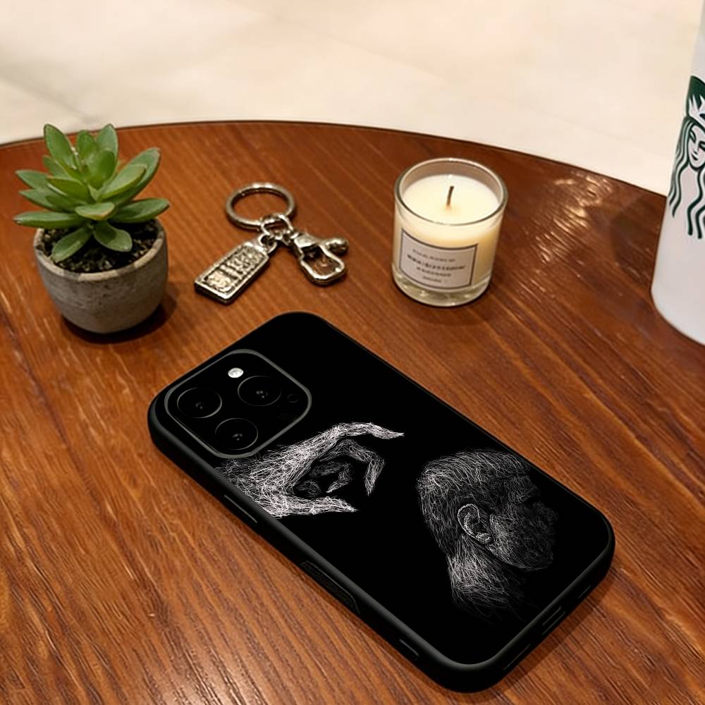 Line Bondage Phone Case For iPhone 17,16,15,14,13,12,11 Plus,Pro Max,XS,Soft Silicone Black Cover