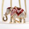 New Design 3D Enamel Elephant Crafts Key Holder Fashion Crystal Animal Bag Pendant Unique Jewelry Gift Bag Charm