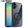 KEYSION Transparent Magnetic Phone Case for Samsung A07 5G A06 Silicone+PC HD Clear Shockproof Back Cover for Galaxy A06 A07 5G