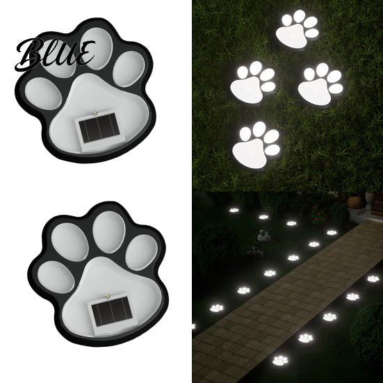 Patio Solar Lighting Stake Waterproof Print Light Lawn Dog Paw LED Garden Long-lasting Lamps Outdoor Decorative Footpath Light for