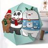1pc Christmas We Are Bear Automatic Umbrella - 8-Rib Foldable Design, Outdoor Adventures, Durable Canopy Material Yy250827125