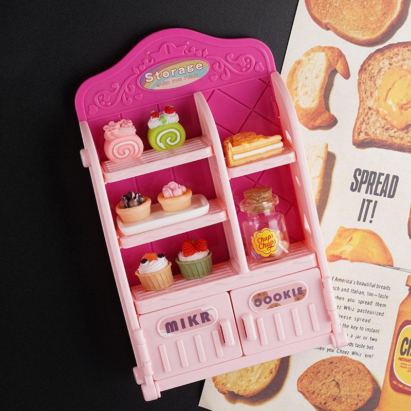 Play House Toy Simulation Dining Rack Refrigerator Sticker Mini Supermarket Doll House Miniature Scene Model Small Ornament Shelf