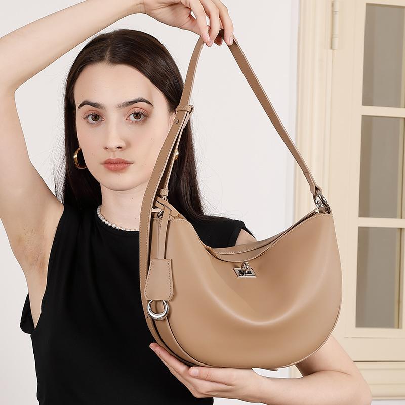 Leather Crescent-shaped Bag for Fashionable and Casual Women Single-shoulder Dumpling Bag for Underarm Women