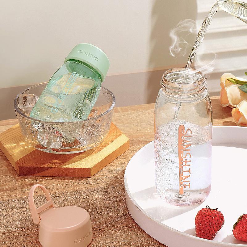 Cute plastic water cup for women, portable summer water cup, multifunctional fruit tea cup
