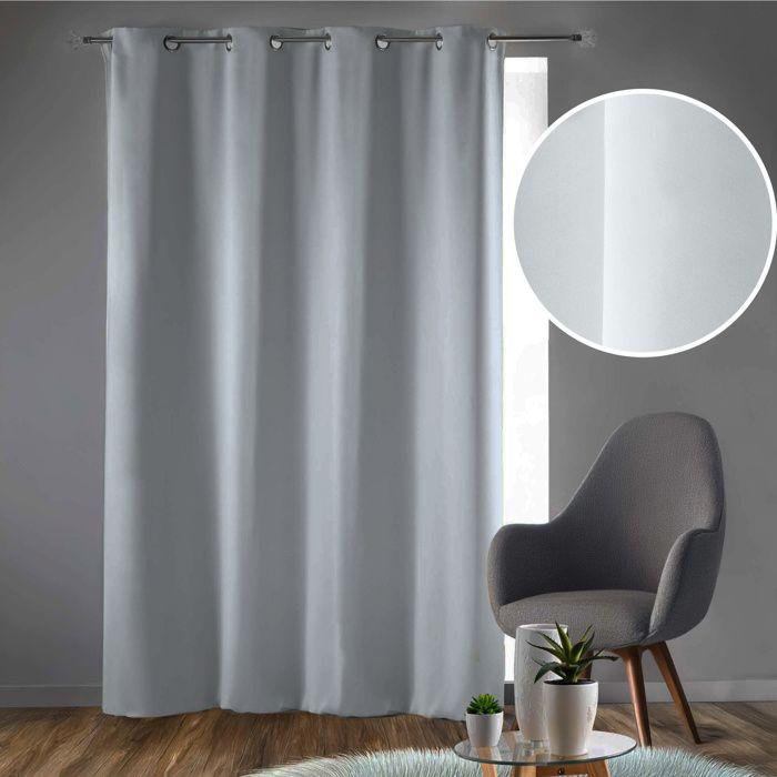 Rideau occultant - occult - neige - 140x240 cm - 100% polyester - isolation acoustique et thermique
