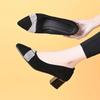 Women Pumps Autumn Black Shoes of Women Fashion Crystal High Heel Dress Pointed Grace Comfortable Low Heels Sexy Women High Heel