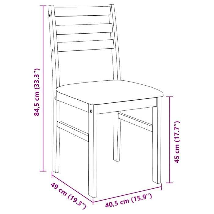 VidaXL Chaises à manger coussins 2 pcs blanc bois massif caoutchouc, chaise à dîner, chaise, chaise de salon, chaises à 4102424