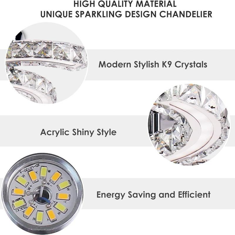 Modern K9 Crystal Led Ceiling Light Indoor Luxury Chandelier Windmill Designed Dining Room Plafon Living Room Decor Lamp Lustre