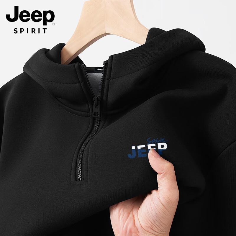 

JEEP SPIRIT Men s Fleece-Lined Half-Zip Hooded Sweatshirt 2XL